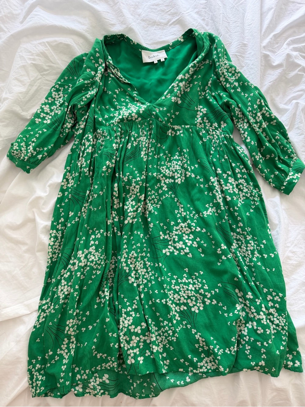 ba&sh Green Floral Dress